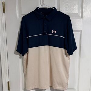Under Armour Men's Polo in Dark Blue and Beige